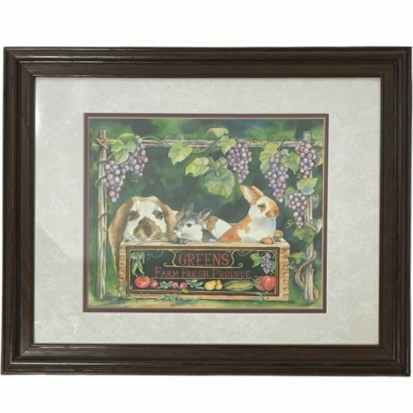 Rabbit Bunny Picture Farm Fresh Solid Wood Frame - Picture 1 of 11
